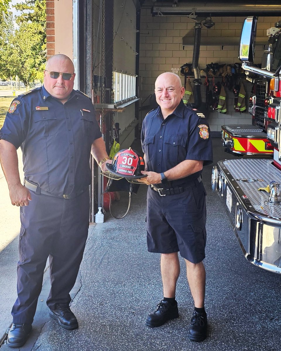 Please join us on congratulating Firefighter Matt Madere on his promotion to Captain. Matt has been serving the citizens of the City of Sarnia as a firefighter for over 23 years. Congratulations Matt. 🚒