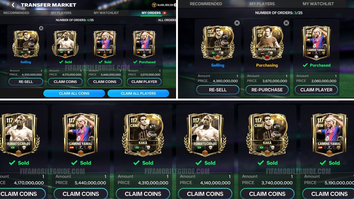 fcmobileguide's tweet image. Back to the market grind 💰

After a long break from trading, I finally rolled up my sleeves and used my ~300 saved Mascheranos.

Went from 10B → 40B overnight.
300 Mascheranos = 30k Rank Up Points = 30B profit.
That’s roughly 100M coins per Mascherano (100 Rank Up Points).

All…