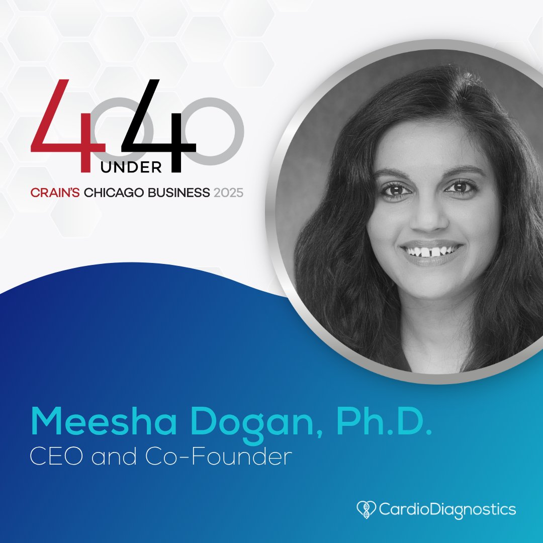 We’re proud to celebrate our CEO, Meesha Dogan, Ph.D., named to Crain’s Chicago Business 40 Under 40 Class of 2025!

From right here in Chicago, Meesha’s visionary leadership is shaping the future of cardiovascular health on a national and global scale. Her work continues to