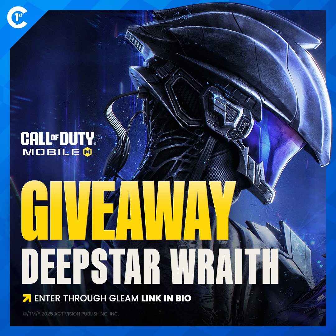 🚨 GIVEAWAY: Deepstar Wraith Mythic Drop 🚨

CODM’s newest draw dropping 10 Oct: Mythic Type 25 – Deepstar Piercer + Tiangu – Deepstar Assassin.

🎁1 winner gets the full draw FREE 
🔗Enter here - gleam.io/1WUa2/deepstar…
🗓️Ends - 15 Oct 2025

#CODMobile #Giveaway