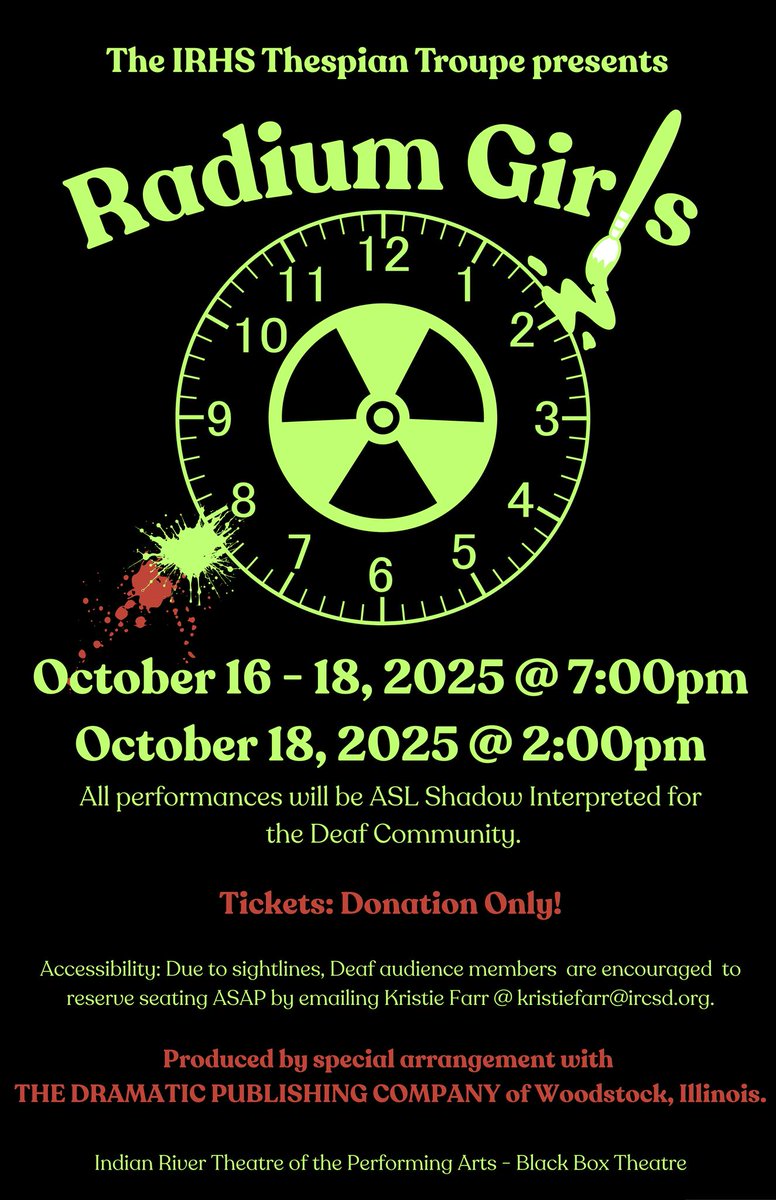 Indian River Thespian Troupe Fall Production: Radium Girls: parentsquare.com/feeds/60854938