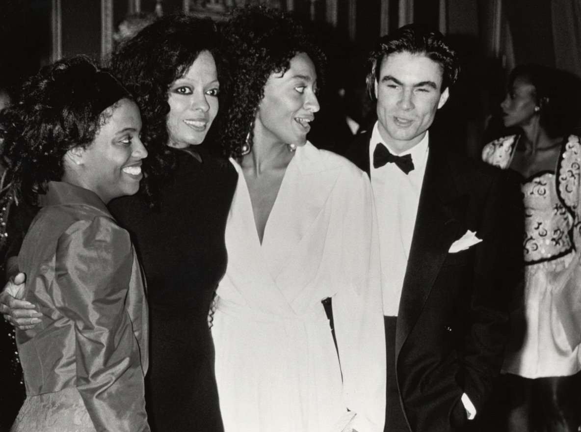 Diana Ross, Tracee Ross, Rhonda Ross, and Chris Naess, 1990, at the Friars Club Tribute To Diana Ross! The whole family captured by Ron!