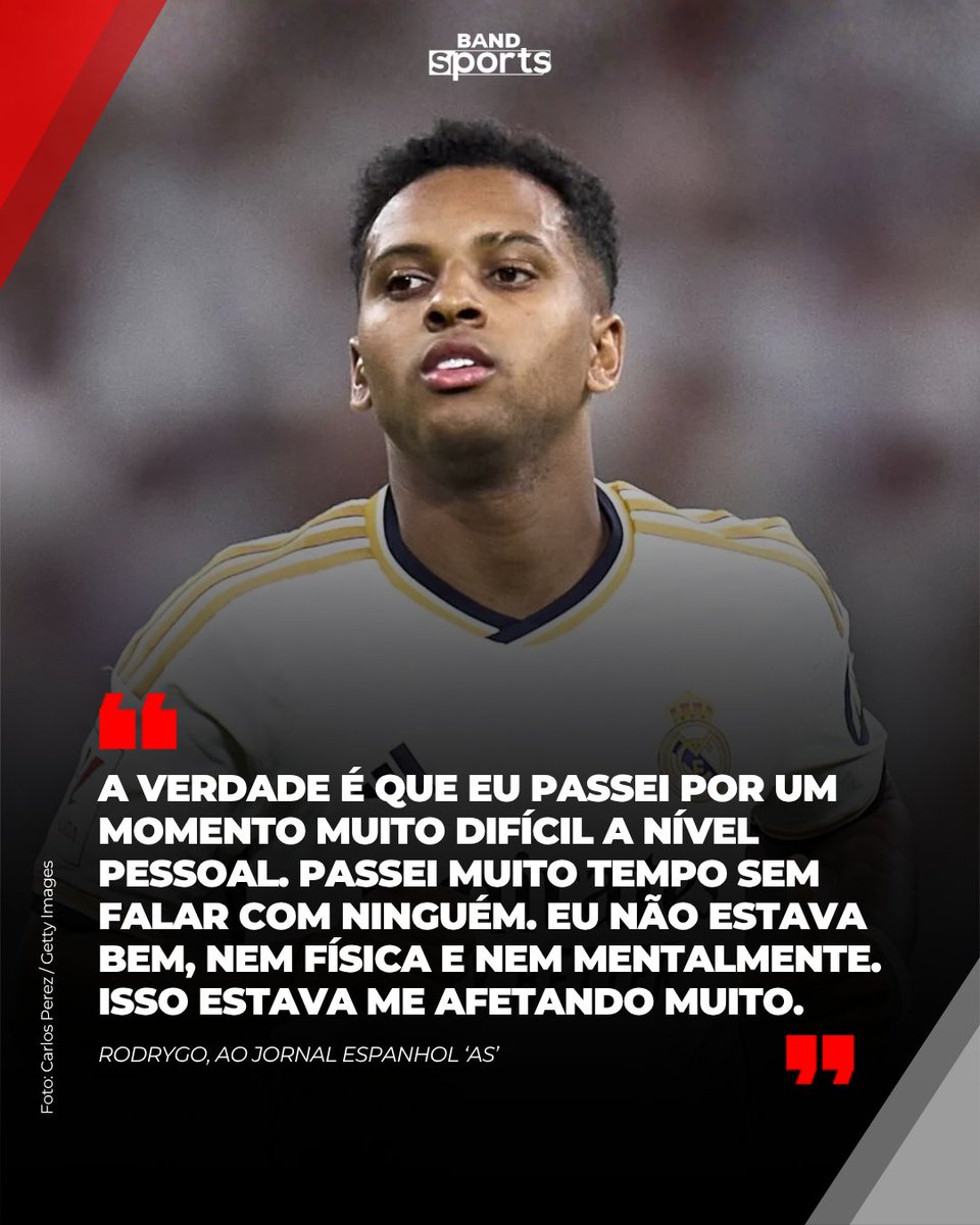 bandsports's tweet image. DESABAFOU! 😪 Em entrevista ao 'As', o atacante revelou ter passado por uma fase difícil na última temporada, afetado física e mentalmente.
#BandSports #Rodrygo #RealMadrid #SeleçãoBrasileira