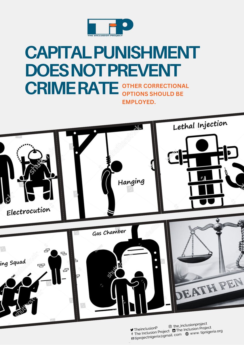Capital punishment does not deter crime.
It only perpetuates violence in another form. 💔
We must prioritize rehabilitation, justice reform, and humane correctional systems over execution.
Let’s choose life, not death. ⚖️

#EndDeathPenalty #JusticeReform #HumanRights #Tipnigeria