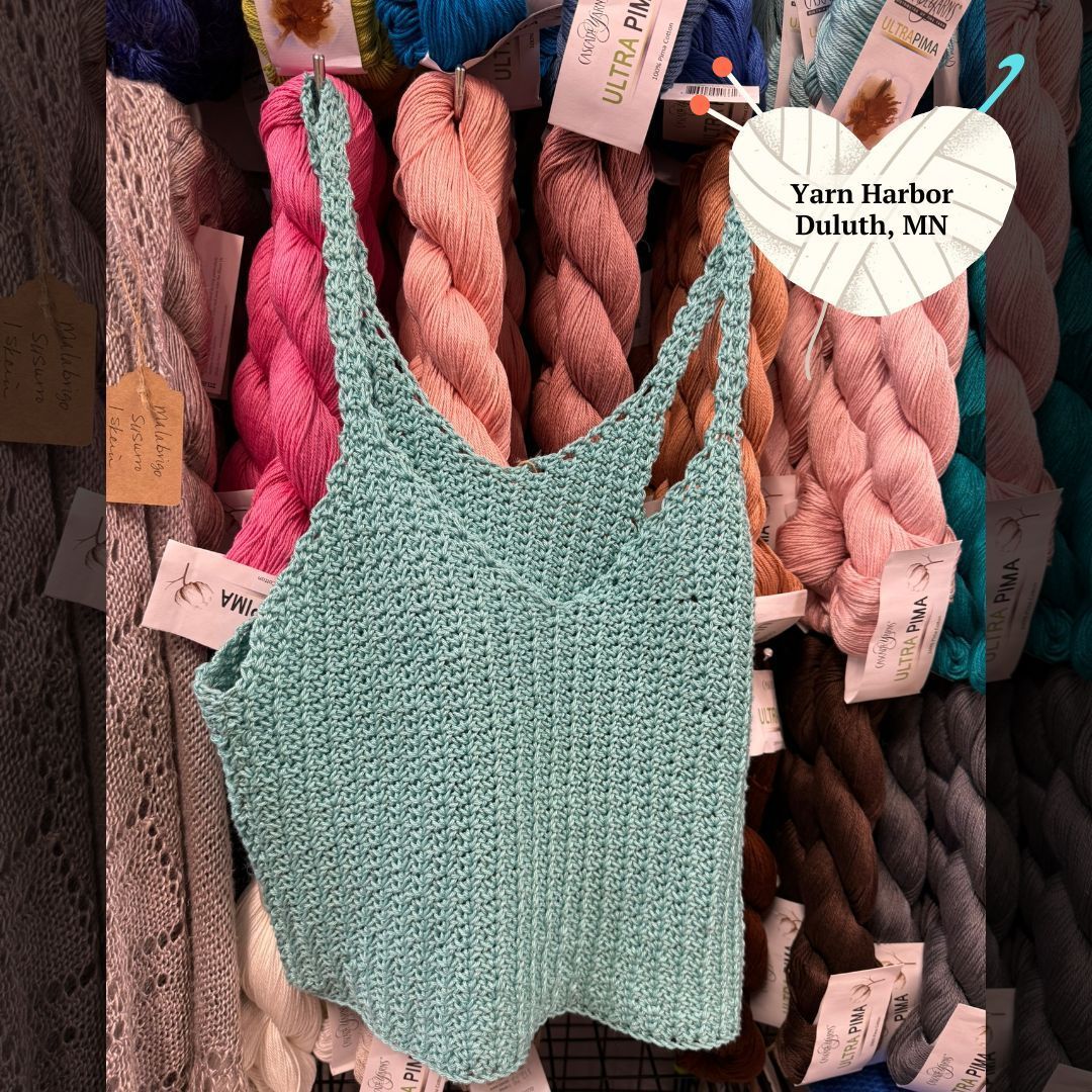 CascadeYarns's tweet image. 🤩Yarn Harbor has the Spider Stitch Cami on display! Crafted with Ultra Pima, this multi-seasonal design is an ultra-soft delight!

🪡Pattern by Katie Clary -- Available on Ravelry

#cascadeyarns #localyarnshop #makersgonnamake