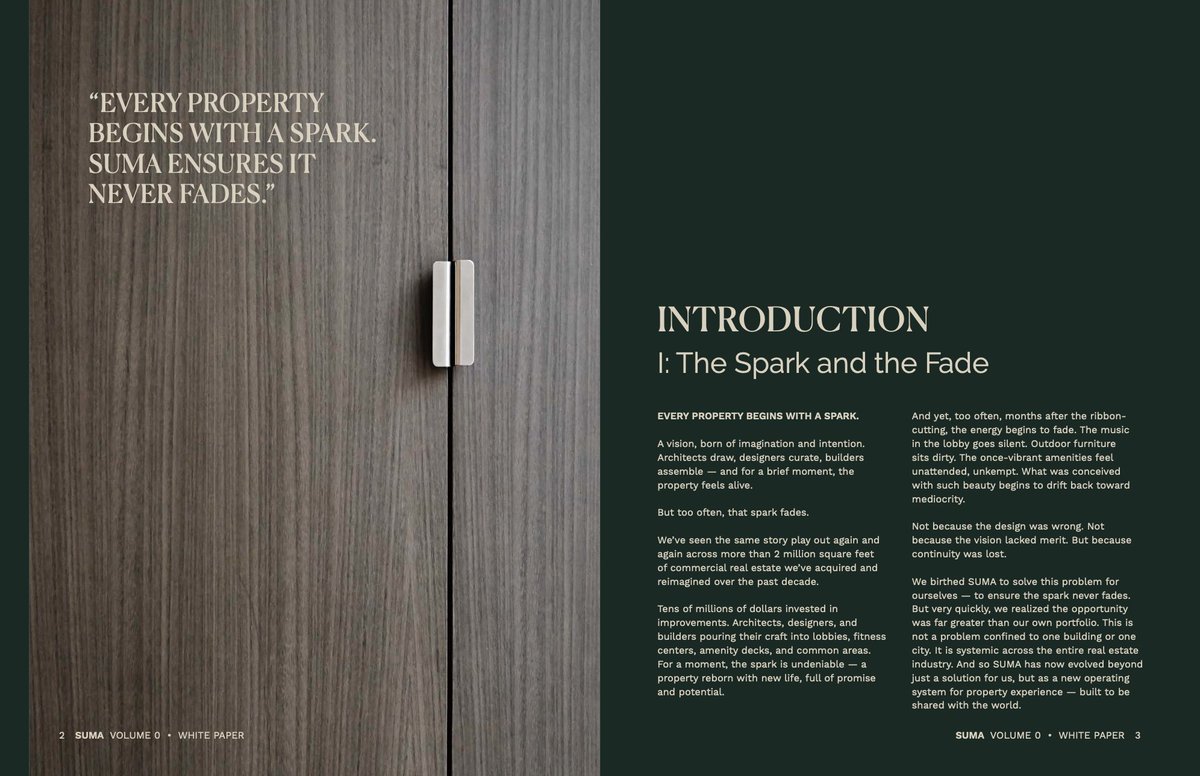 sumaexperience's tweet photo. Space isn’t energetically neutral. It shapes how we feel, work, live. Today we release The SUMA Whitepaper — The New Operating System for Property Experience.

→ https://t.co/LgH1NqEJiK https://t.co/ZCAhTb40GU