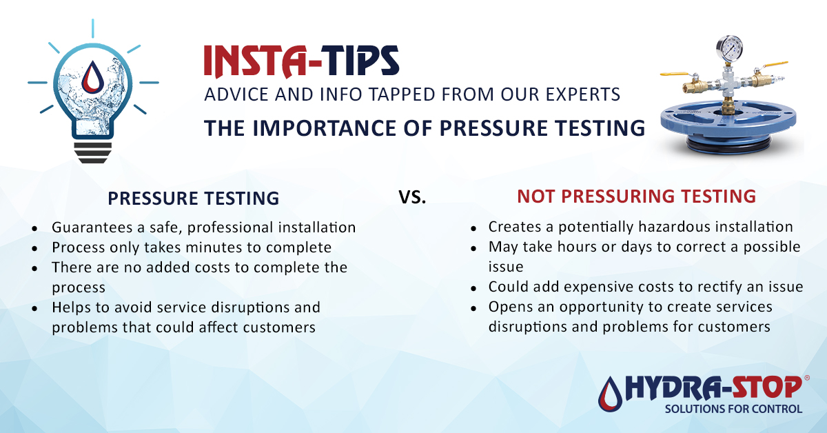 HydraStop's tweet image. #TuesdayTip 

When installing an #InstaValve solution, we will always require a pressure test because once you tap into the pipe, there is no turning back. Some may think a pressure test is unnecessary, but not performing one could be dangerous and costly.

#InstaTips #HydraStop