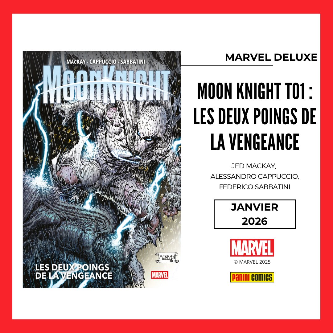 paninicomicsfra's tweet image. BIG NEWS ! On termine ces Big News avec 2 albums qui ne rentraient pas forcément dans les cases !

* L'excellent run de Jed MacKay sur MOON KNIGHT est le plus long de l'histoire du perso. C'est également une longue prestation même sans se focaliser juste sur l'histoire de Moon…