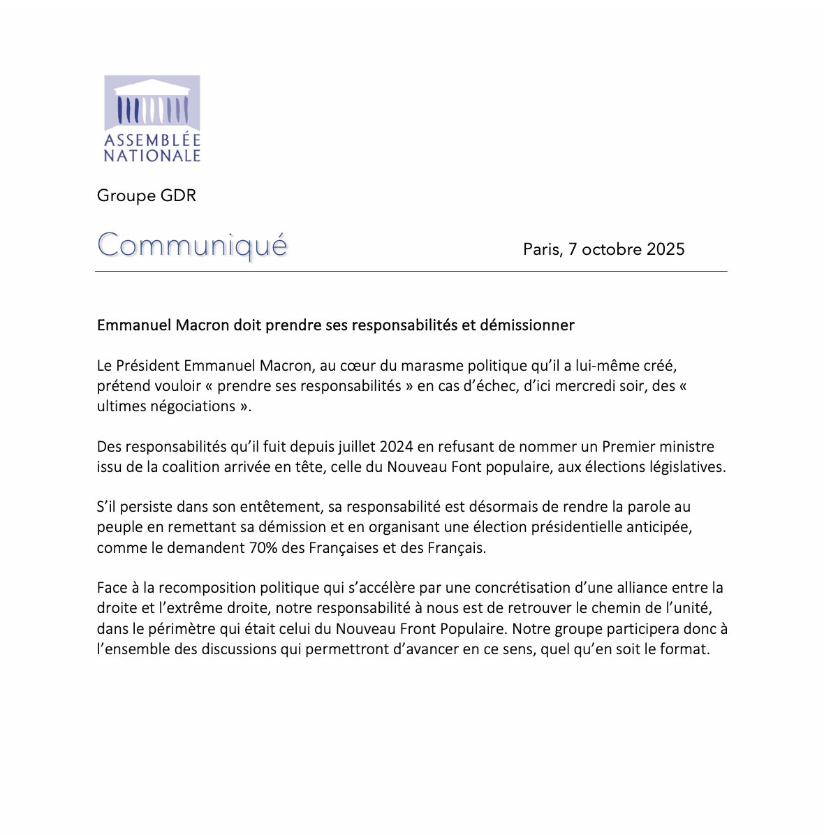 #DirectAN Emmanuel Macron doit prendre ses responsabilités et démissionner