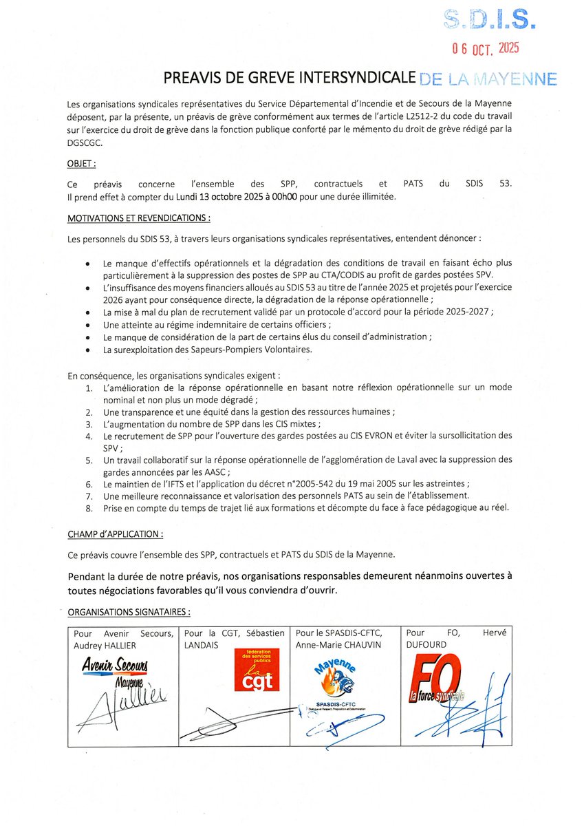 pompiers_cftc's tweet image. 🚨Le #SPASDIS s&apos;associe pleinement au préavis déposé en Mayenne. 
Le #SPASDIS68 pourrait lancer la même démarche.
Merci à @olivierrichefou d&apos;avoir permis à nos collègues d&apos;être les lanceurs d&apos;alerte au sein du SDIS administré par le président de la #cnsis
#SDIS #pompiers #PATS