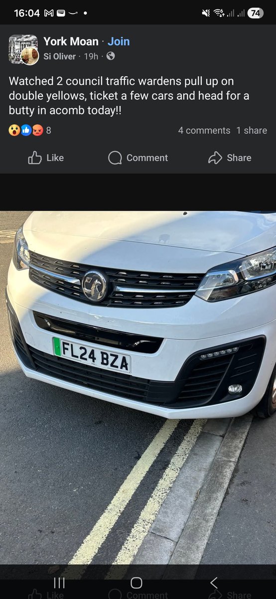 MattSam2329's tweet photo. @CityofYork 
Tell us your scammers without telling us you scammers. So you allow wardens to park illegally/dangerous but able to ticket vehicles while doing so 🙄 https://t.co/HxHw2ZXrUX