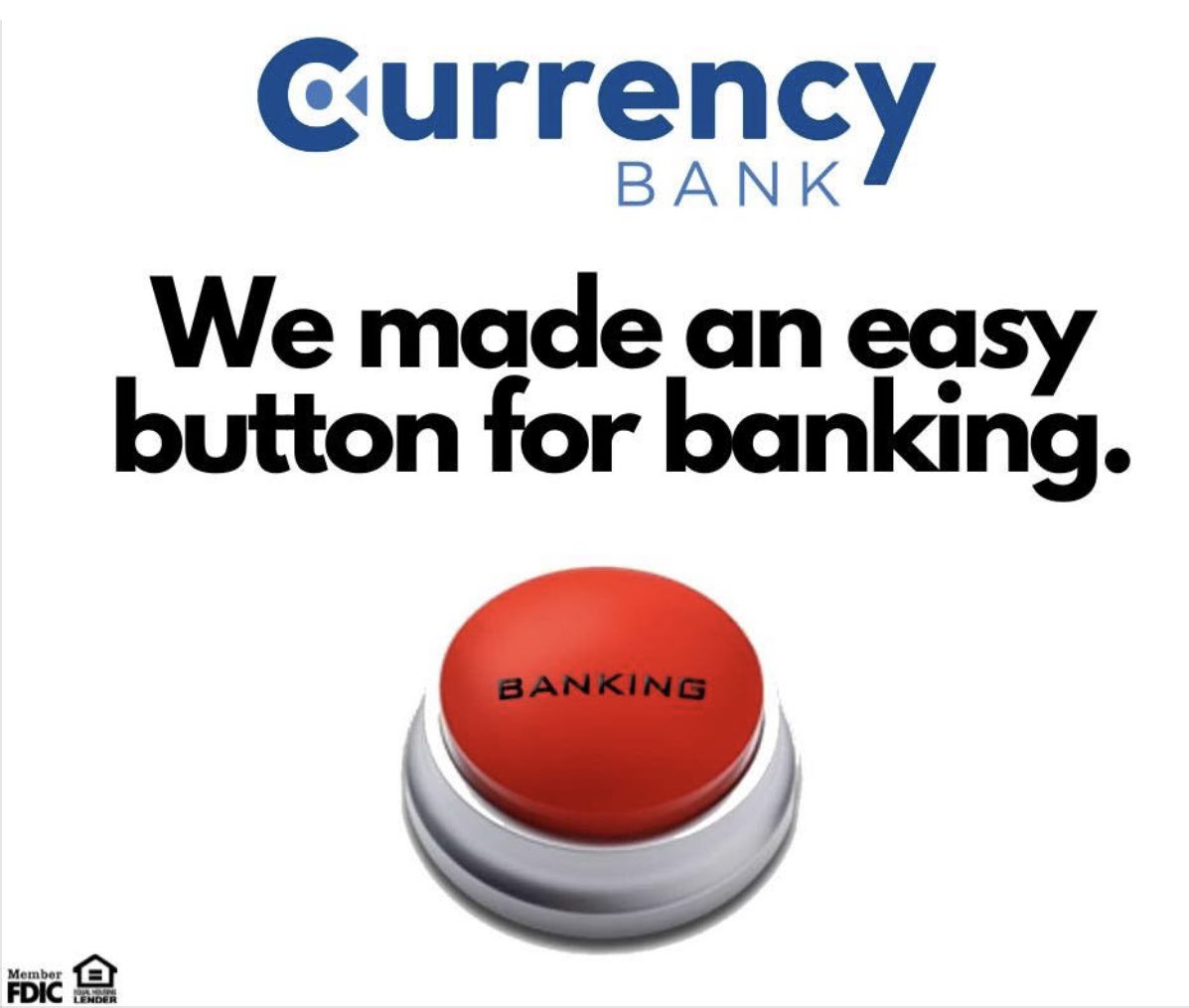 CurrencyBank (@_currencybank) on Twitter photo We made an easy button for your banking needs! Let us help you make your banking simple and uncomplicated. We made an easy button for your banking needs! Let us help you make your banking simple and uncomplicated.