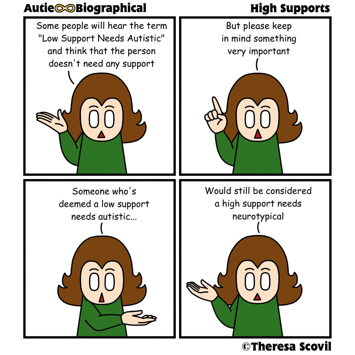 Teesy738's tweet image. An autistic person, whether high or low support needs, is still disabled. Just because some of us require less support than others doesn&apos;t mean we don&apos;t need any support at all.
#AutieBiographical
#ActuallyAutistic