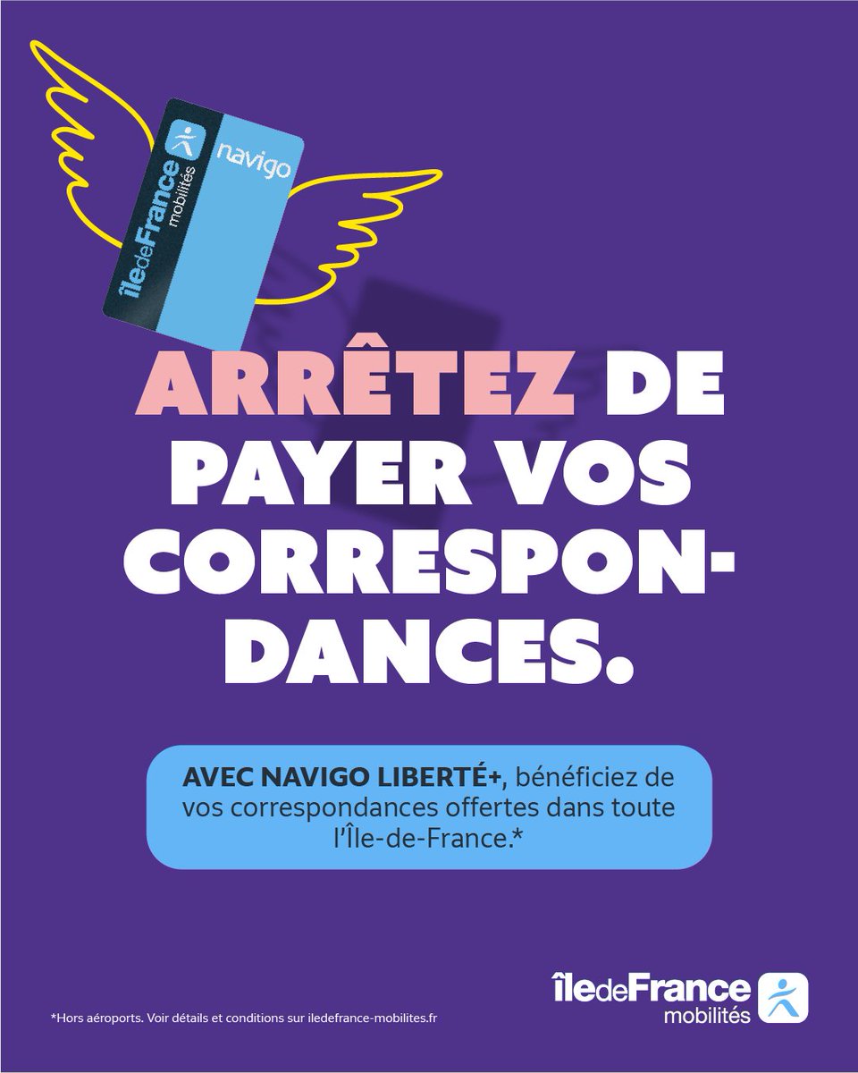 TransdevIDF's tweet image. ❌Arrêtez de payer vos correspondances au prix fort !
👼#TransdevIDF accompagne @IDFmobilites dans la promotion du Navigo Liberté + pour faire profiter aux voyageurs de correspondances offertes en @iledefrance
Consultez les modalités de ce titre ici▶️ iledefrance-mobilites.fr/titres-et-tari…