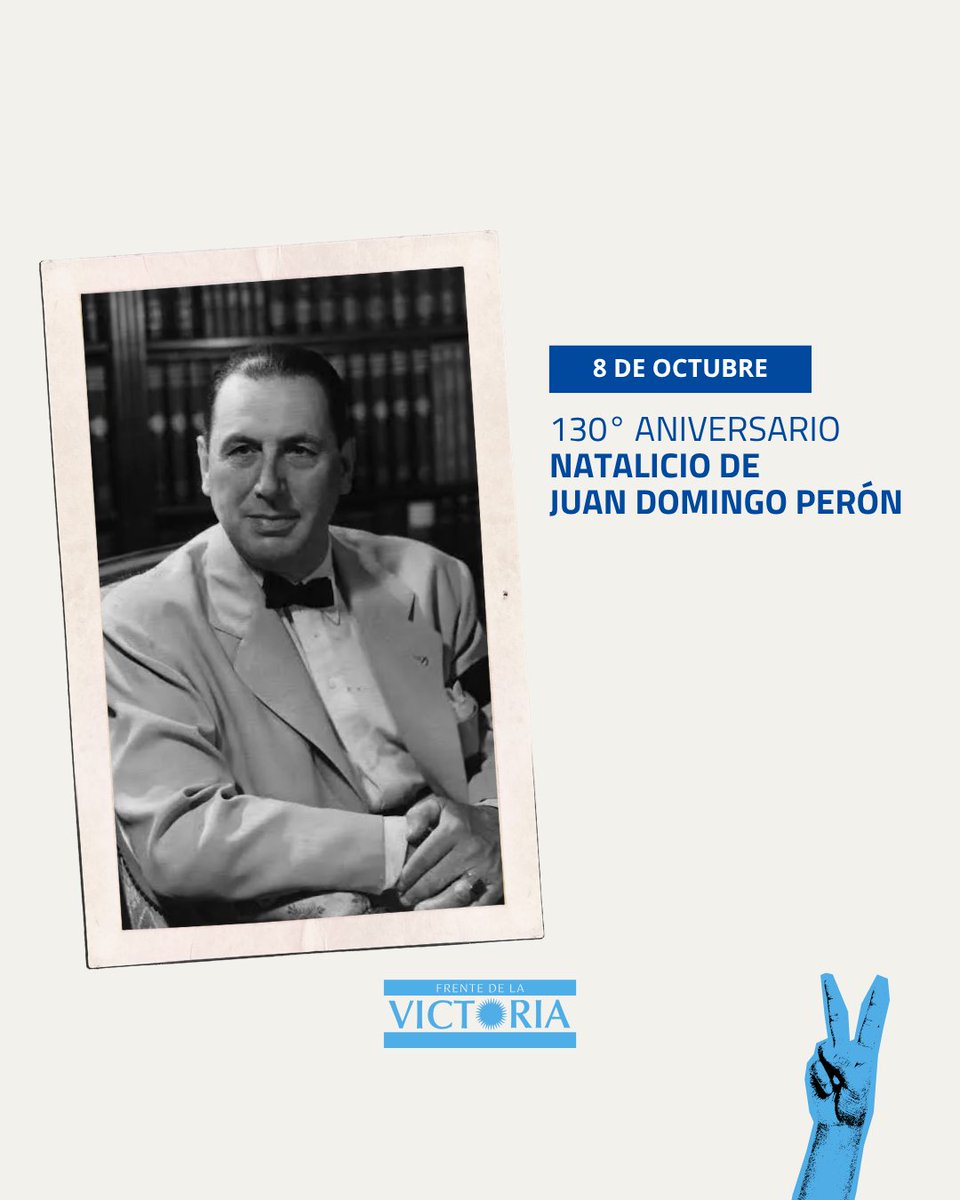 Hoy celebramos la vida y el legado de Juan Domingo Perón a 130 años de su nacimiento, quien dedicó su vida a construir una Argentina más justa, libre y soberana. Su pensamiento sigue vivo en el corazón del pueblo y en cada lucha por la justicia social ❤️

#PerónVive #Formosa