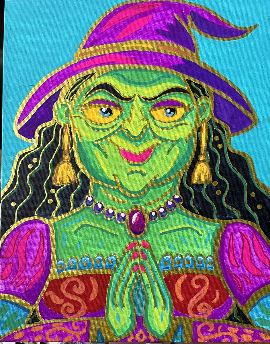Shelli_Bell's tweet photo. @NosCalanGaeaf https://t.co/Yx8tool0Zw for my painting of this gal and her monster pals! https://t.co/8amI8frIUd