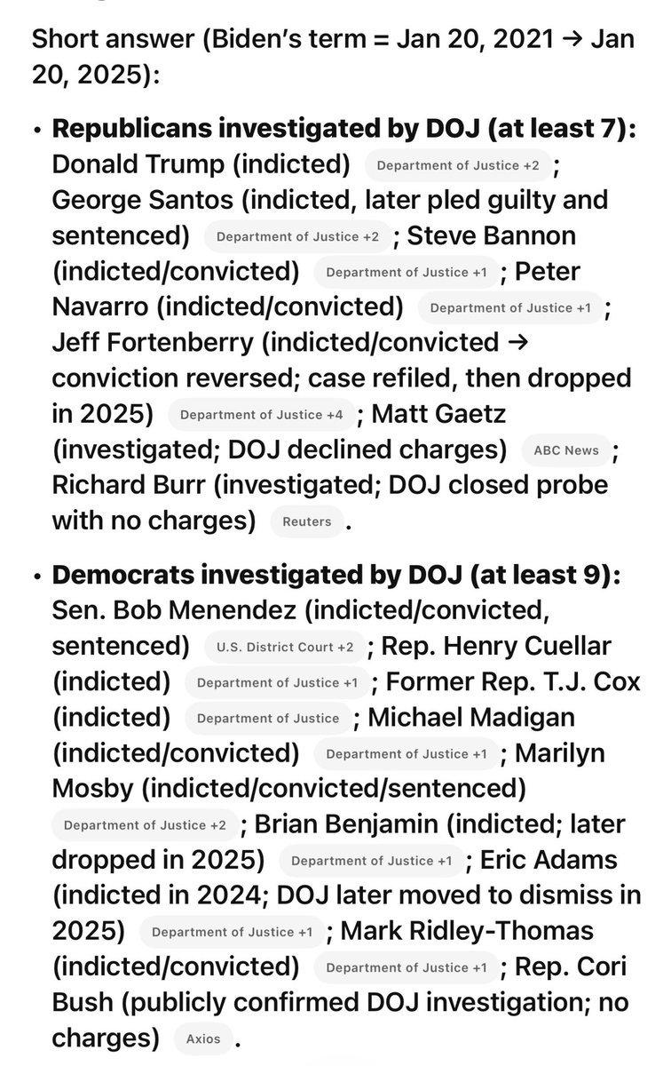 shillman1's tweet image. Did you know that during the Biden administration, the DOJ investigated 7 Republicans and 9 Democrats?