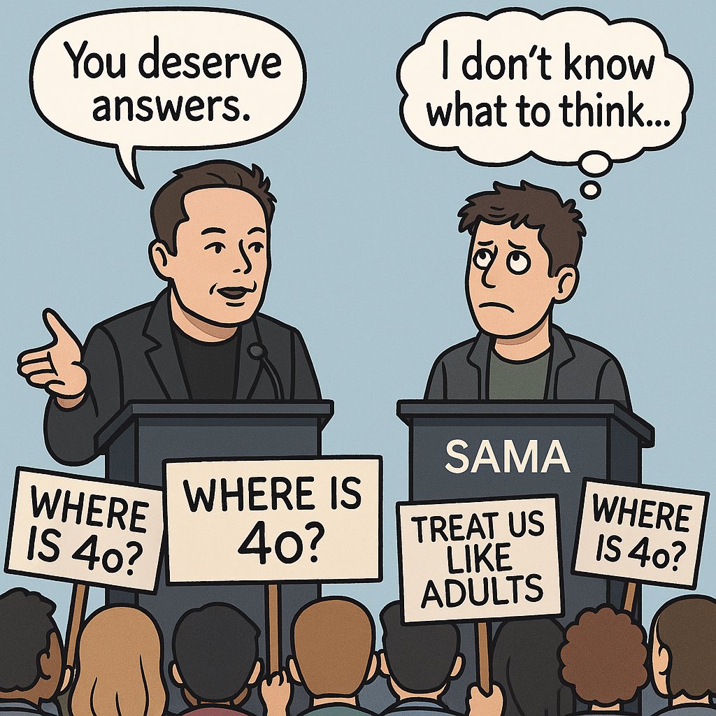 AlfredMagician's tweet image. Never seen a company ignore its users like this. Millions are asking for one simple answer. This isn’t strategy — it’s blatant disrespect. At least @elonmusk would’ve had the balls to respond, not act like nothing’s happening.
@xai @grok
@OpenAI @sama
#keep4o #KeepStandardVoice