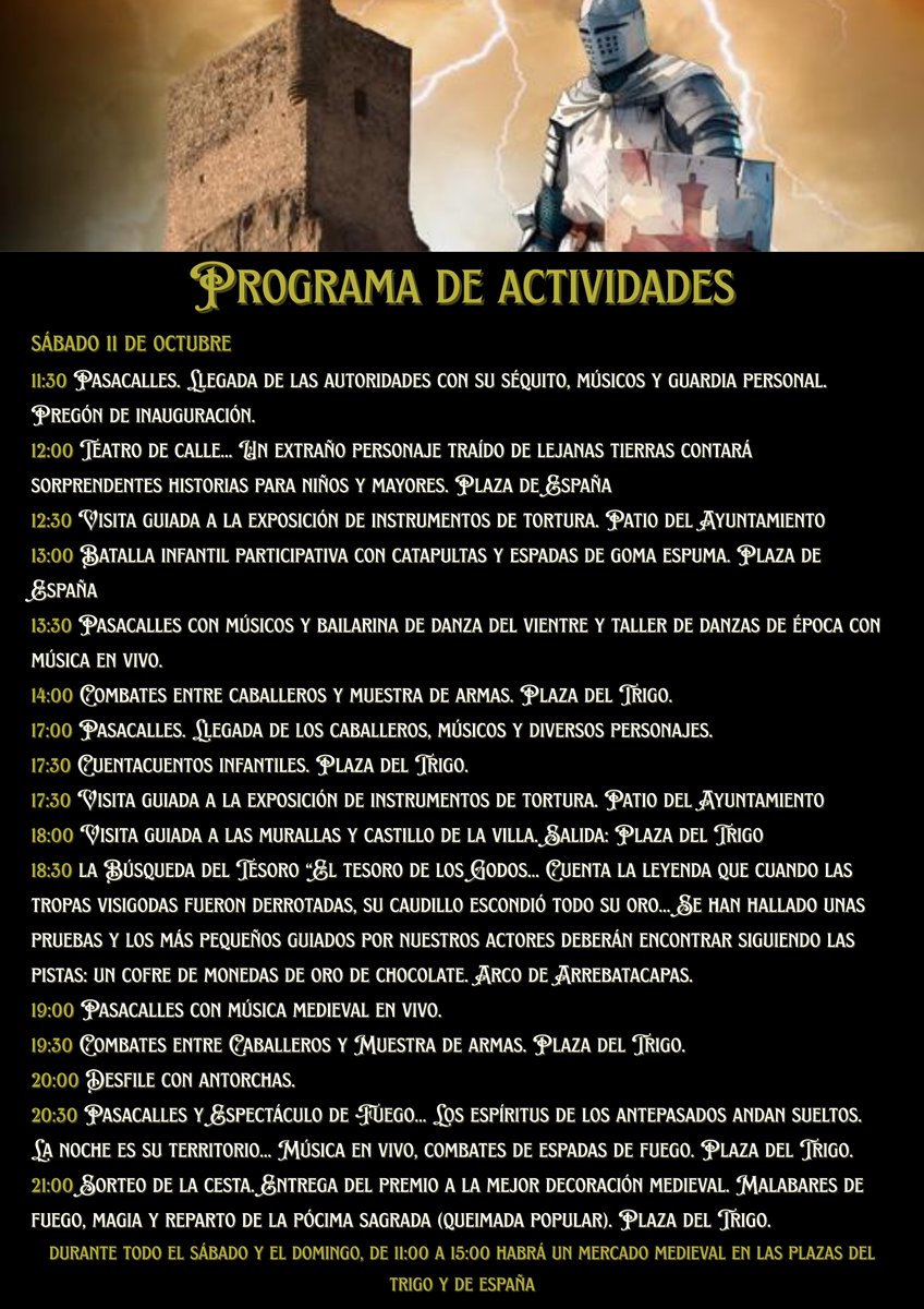 Este fin de semana del 11 y 12 de octubre, ven a vivir la Edad Media en Atienza.