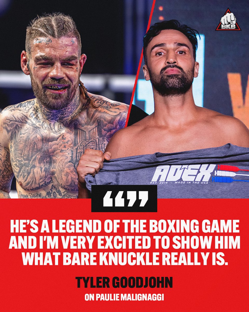 Paulie Malignaggi steps into Tyler Goodjohn's domain on October 18 👊

Don’t miss #BKB47 at Planet Ice 
🎟️/📺 Visit BKBBareKnuckle.com

#BKB #BareKnuckle