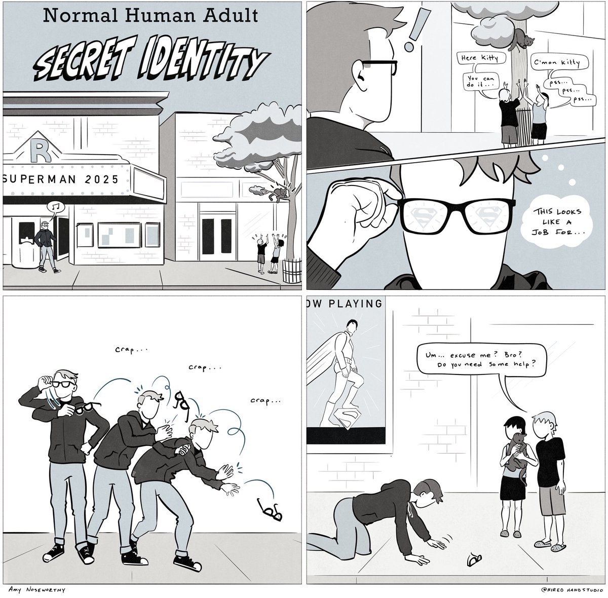 HiredHandStudio's tweet image. NORMAL HUMAN ADULT! in “Not All Heroes…”
#lateinlifecartoonist #webcomics #makecomics