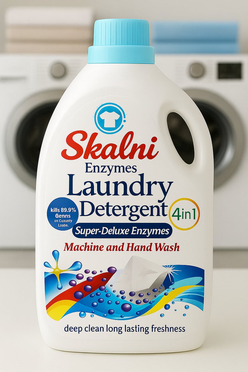 anyiwoorth's tweet image. 💧 Meet the Future of Laundry: Skalni Super Deluxe Enzymes!

Our new laundry Liquid detergent is designed to break down tough dirt, grease, and odors at the molecular level – Deep Clean Long Lasting Freshness.
#LaundryMadeEasy #EcoClean #FreshEveryTime🍃