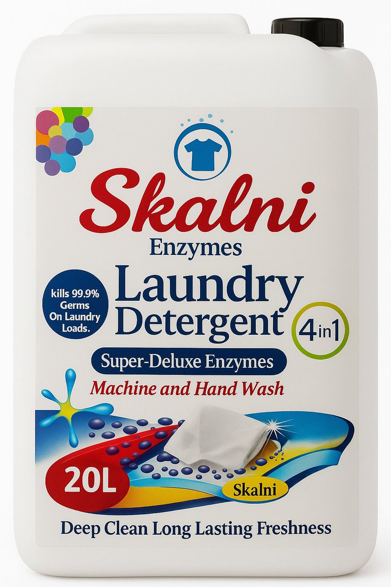 anyiwoorth's tweet image. 💧 Meet the Future of Laundry: Skalni Super Deluxe Enzymes!

Our new laundry Liquid detergent is designed to break down tough dirt, grease, and odors at the molecular level – Deep Clean Long Lasting Freshness.
#LaundryMadeEasy #EcoClean #FreshEveryTime🍃