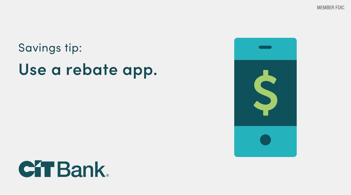 CITBank's tweet image. Rebate apps are the modern-day answer to clipping coupons. If you’re willing to put in the time and effort, the savings can add up – especially if you grow it in your CIT Bank savings account! Do you have a favorite money-saving app?