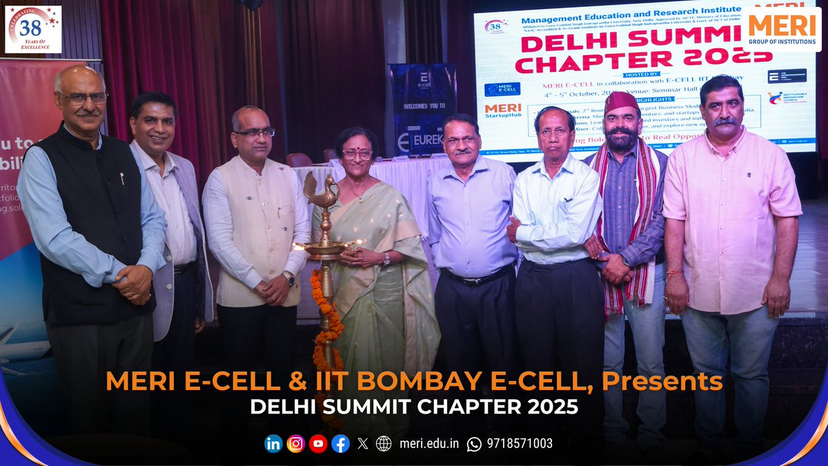 meri_college's tweet photo. What an inspiring day of innovation and collaboration! 
@meri_college 
MERI E-CELL, in association with IIT Bombay E-CELL, successfully hosted the Delhi Summit Chapter 2025 
#meriecell #iitbombayecell #delhisummit2025 #entrepreneurship #Innovation #startupindia #youthleadership https://t.co/qzIE2QTEeP