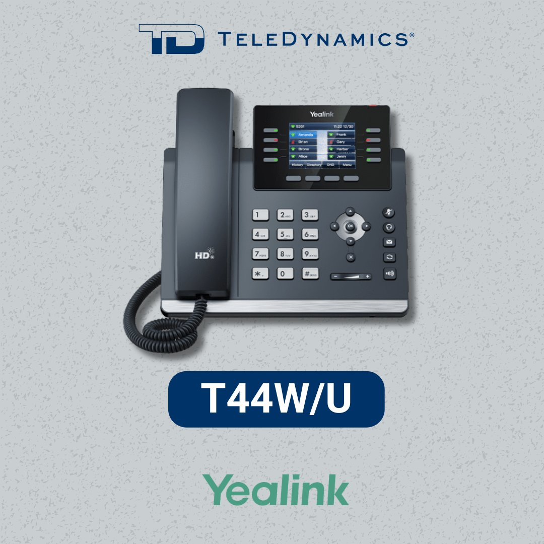 TeleDynamics_TX's tweet image. Discover @YealinkNews T44W and T44U desk phones 📞
Part of the T4 series, they offer dual USB ports, Wi-Fi and Bluetooth support, and a 2.8” color display for powerful, flexible communication.
Learn more: hubs.li/Q03Mvw4-0

#Yealink #IPphone #UnifiedCommunications