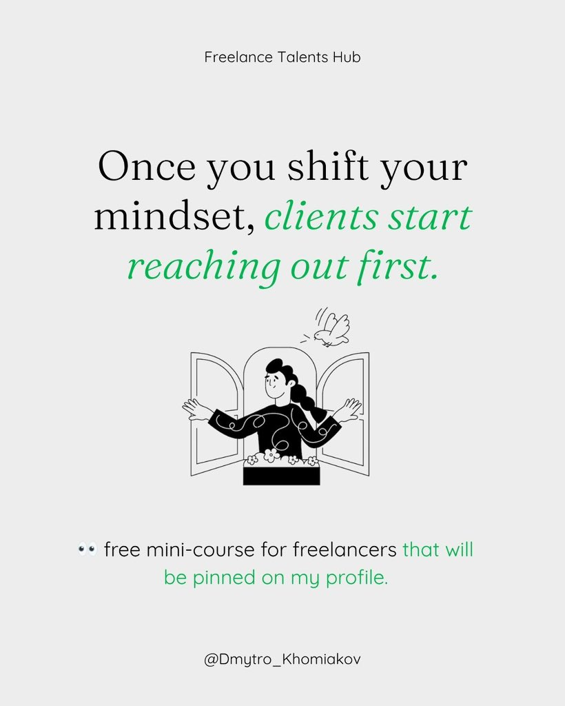 FreelancTalent's tweet photo. Stop chasing “high-paying clients.”
Start building trust — and they’ll chase you.
#FreelanceBusiness https://t.co/BQzN4wDaq4