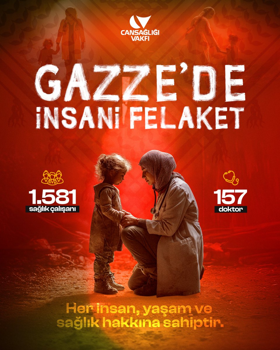 Gazze’de yaşanan insani felaketin ikinci yılındayız.

👉 Gazze Hükümet Medya Ofisi’nin 2025 verilerine göre:

🩺 1.581 sağlık çalışanı hayatını kaybetti.
🩺 157 doktor, görev başında yaşamını yitirdi.

✍️ Bu rakamlar, yalnızca sayı değil; her biri bir hayat, bir umut, bir insan