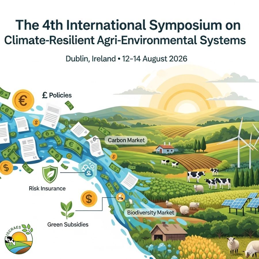 ISCRAES's tweet image. 🏛️Introducing Session: Policy &amp;amp; Finance for Resilient Agri-Systems
Policies + finance: scale climate-smart farming: markets, insurance, incentives, blended capital.
 Join #ISCRAES2026 • Dublin • 12–14 Aug 2026
 EB 31 Dec ’25 | Abstracts 31 Mar ’26
 🔗 iscraes.org