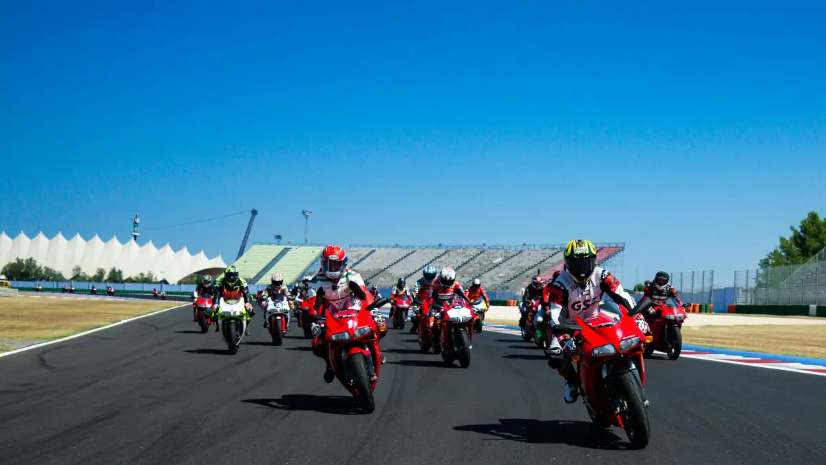 ResCogs's tweet photo. World Ducati Week 2026 has been announced for July 3rd-5th at the Misano circuit, celebrating 100 years since the Italian firm was originally founded in Borgo Panigale to make radio components.
The first bike arrived in 1950 with the Cucciolo. 
https://t.co/2SJGi5Ou7E https://t.co/9FP3OgHMjW