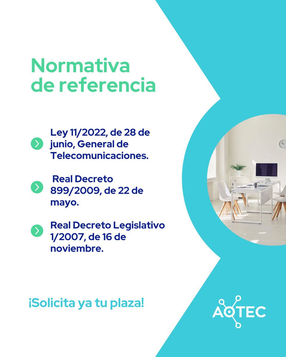 aotec_es's tweet photo. 🔵 Webinar Aotec Academy: “El contrato con el usuario final”
🗓️ Martes 14/10 | 🕐 9:30h
📚 Con Alfonso Aranda, experto jurídico de Aotec.
🔹 Gratis para asociados de #Aotec
#Telecomunicaciones #Operadorlocal #Venta #Cliente #Formación #Webinar https://t.co/gCq7juJf0w