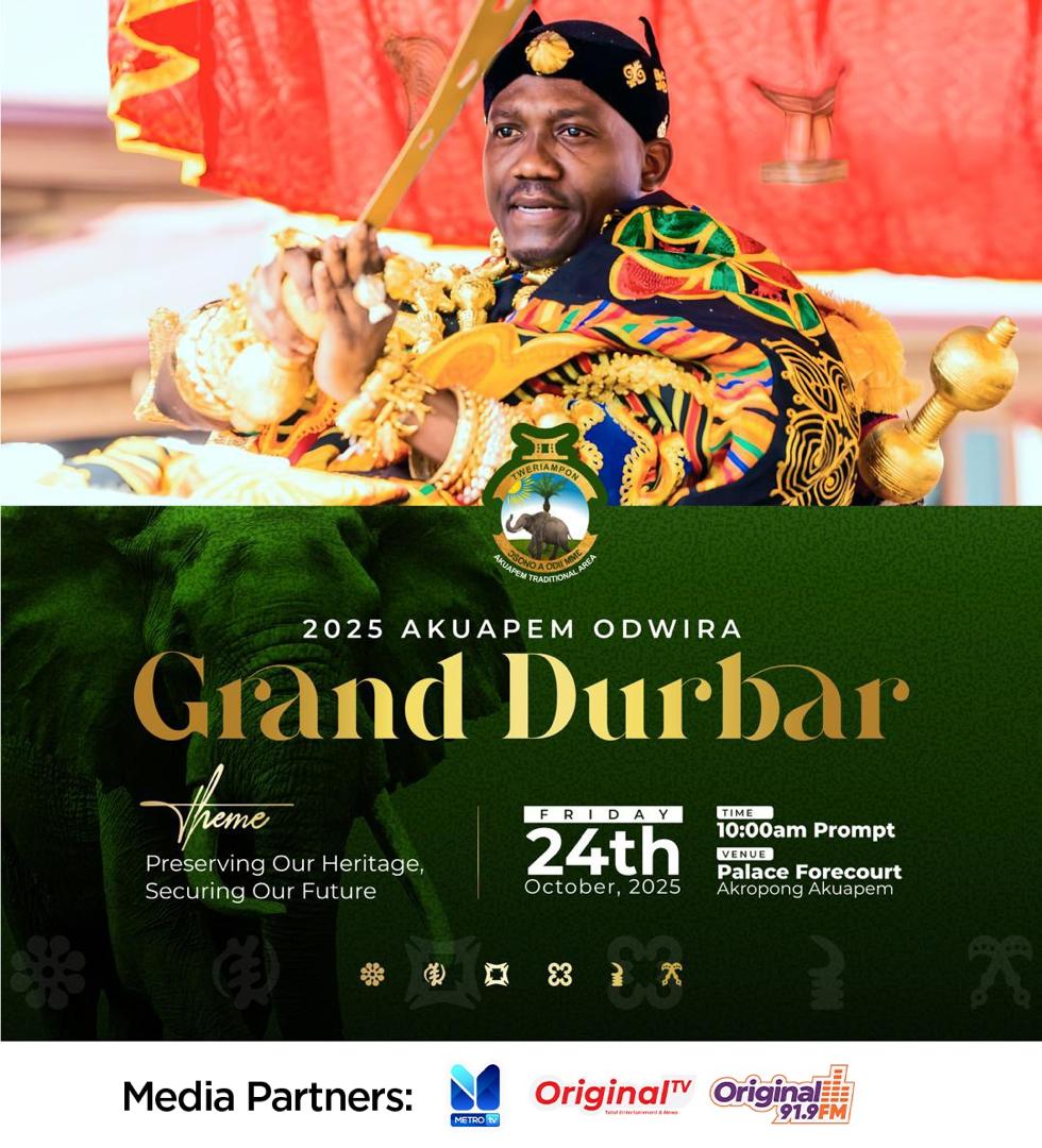 Stay connected for exclusive updates, activities, and live coverage of the 2025 Akuapem Odwira Festival — celebrating culture, unity, and heritage under the theme;

 “Preserving Our Heritage, Securing Our Future.”

#MetroTV