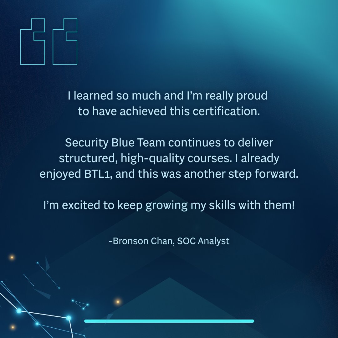 🎉 Big congratulations to Bronson, the very first to pass our Certified Junior Detection Engineer (CJDE) certification!

CJDE bridges the gap between analysis and engineering, giving learners a real hands-on experience.

💡 Limited-Time Offer: The launch discount ends in just 2