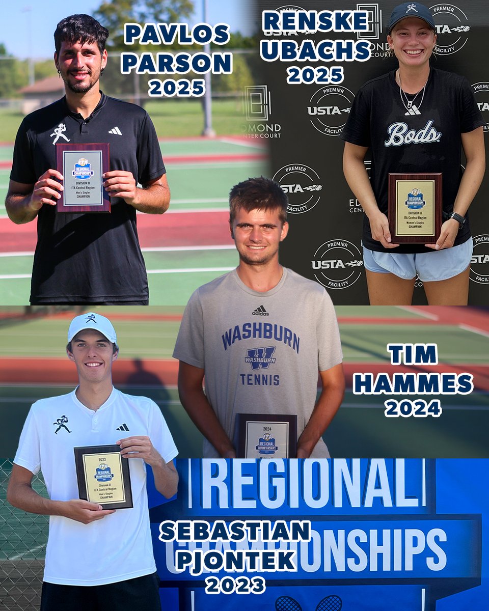 ICYMI: <a href="/IchabodTennis/">Washburn Tennis</a> is the only DII program to win both the men's and women's ITA Regional Singles Championships in 2025. 

The men's team has won the singles title three straight years, the longest active streak in DII for men's or women's in singles. #GoBods