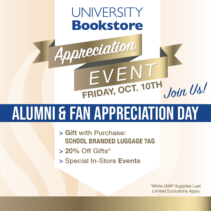 GSUCampusSrvcs's tweet image. Join us for Alumni &amp;amp; Fan Appreciation Day at your GSU Bookstore: Friday, October 10th!