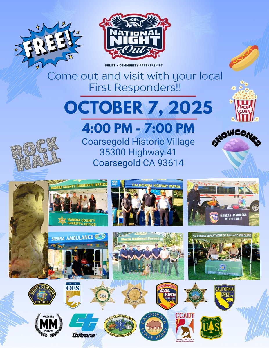 Hope to see you all tonight in Coarsegold!

#MaderaSheriff #NationalNightOut #Coarsegold