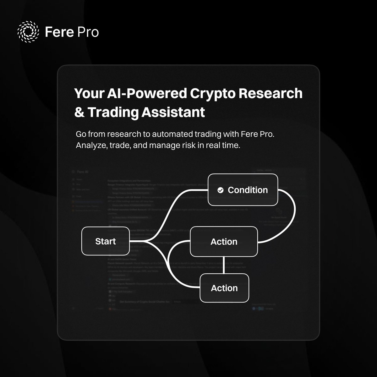 fere_ai's tweet image. Find alpha, trade it, and automate profits

Fere Pro turns market insights into action with Vibe Trading