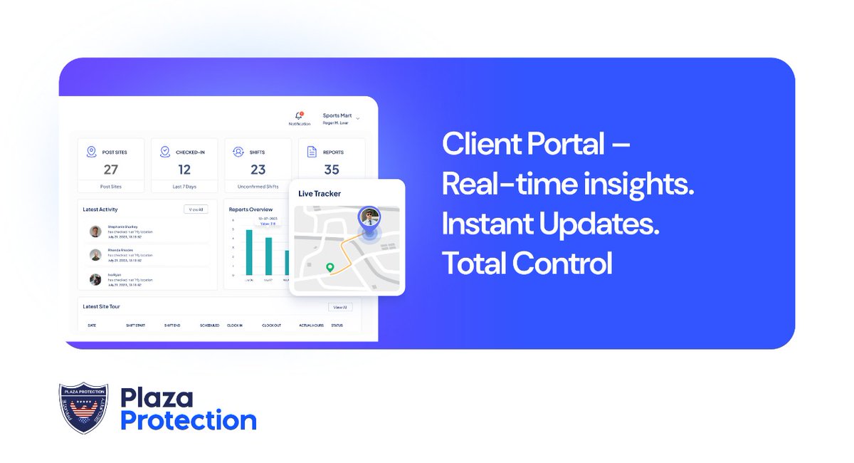 plazaprotection's tweet image. 🚀 Real-time security at your fingertips! 
The Live Client Portal = instant alerts, patrol updates &amp;amp; full control. 
Say hello to smarter protection.

👉 Explore our blog to know more - blog.plazaprotection.com/why-a-live-cli…

#NextGenSecurity #RealTimeControl #PlazaProtection #SanJose #BayArea