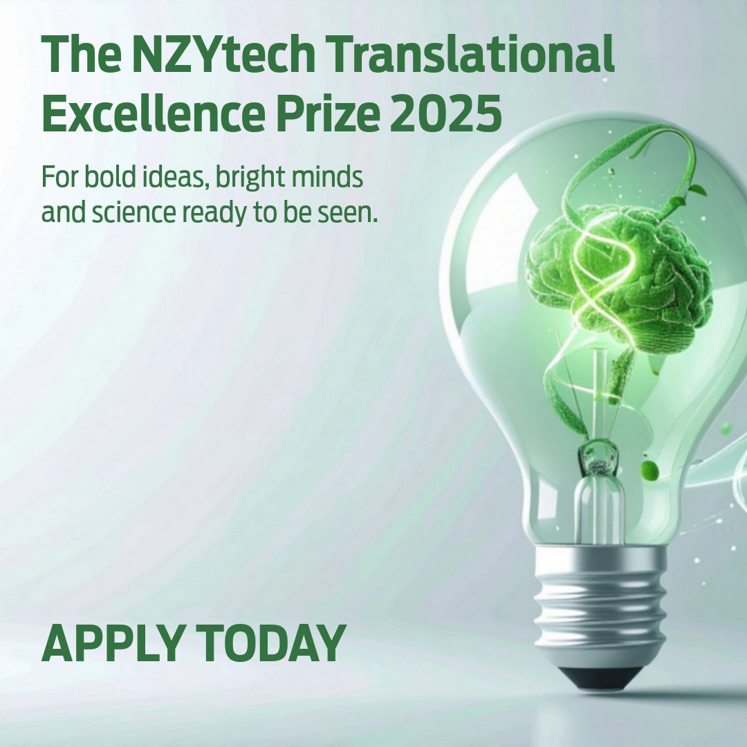 Most discoveries never leave the notebook.

Not because they lack brilliance but because they lack a bridge.

The NZYtech Translational Excellence Prize 2025 was built to change that.

Applications end next week October 15 - nzytech.com/en/nzytech-gra…