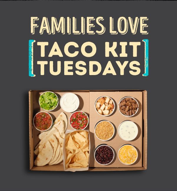 MoesSWGrillIowa's tweet photo. From Taco Tuesday with the Family to Team Dinners and Game Days … 
1.Go to https://t.co/dn6fsVQMdP
2.Choose a Taco, Nacho or Fajita Meal Kit and your 2 favorite proteins
3.Choose your pick up time.
Its everything you need to make taco night way more awesome.
#WelcometoMoes https://t.co/DnHXRU5mcQ