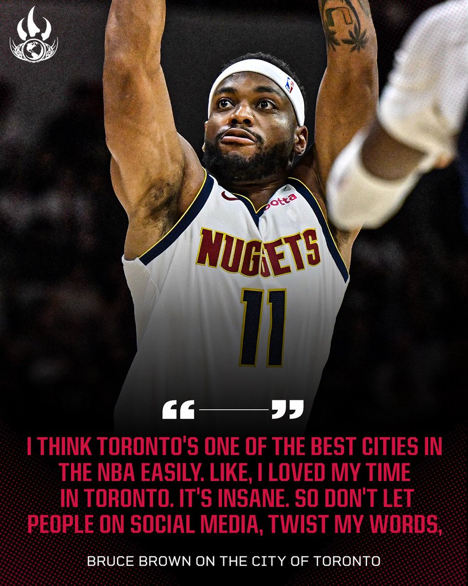 Bruce Brown clears the air on his previous comments about Toronto 

#WeTheNorth

📸: Denis Poroy 

Via: @Kayla_Grey 