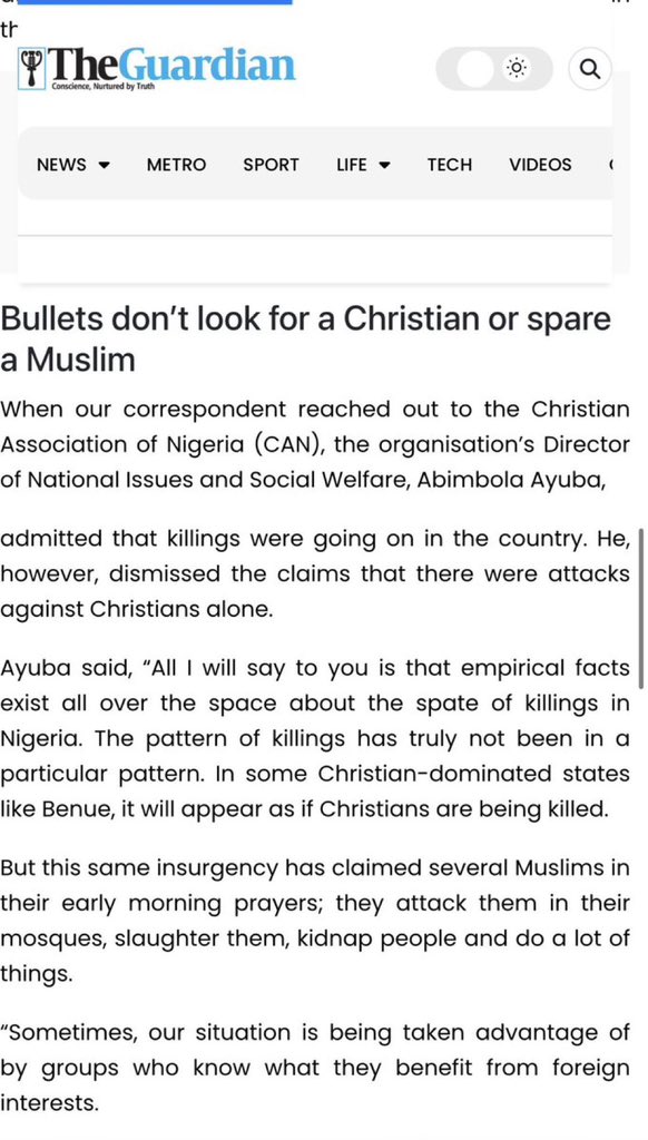 CAN denies Christian genocide claims in Nigeria