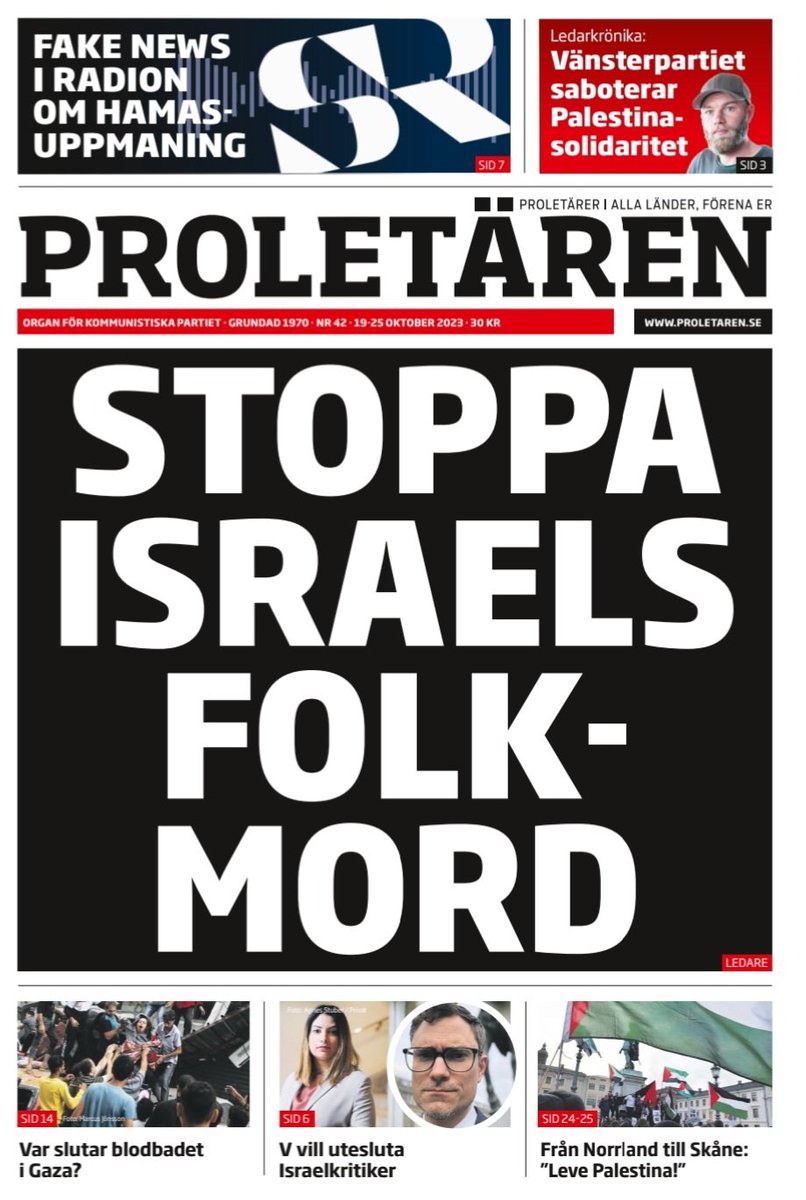 Redan 17 oktober 2023 skrev vi på ledarplats om Israels folkmord. Sedan dess har det bevisats dagligen.

Folkmordet måste stoppas. Men också den kolonialism och apartheid som är dess förutsättning. Därför säger vi också: stöd det palestinska  motståndet på dess egna villkor!