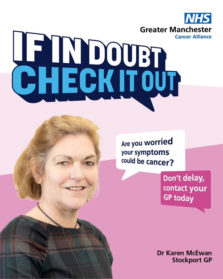 If you’re worried that you have symptoms that could be cancer, it’s important to see your GP as soon as possible. 
Chances are your symptoms aren’t cancer – but if they are - the sooner we find cancer, the easier it is to treat. Contact your GP today. #GMFindCancerEarly