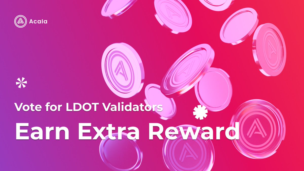 AcalaNetwork's tweet image. September LDOT voting rewards are out! 🪂
October round just kicked off — LDOT holders, head over to apps.acala.network/ldot/validators and cast your votes 👀
More votes, more rewards. Let’s keep it rolling 💪 #LDOT #Acala #Polkadot #Airdrop