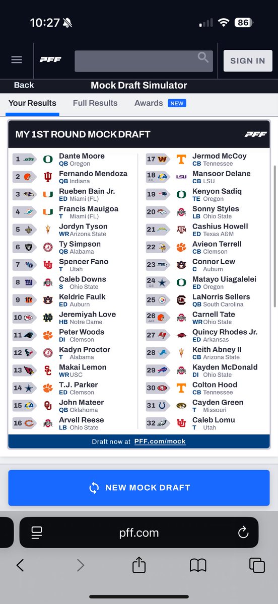 LVRaidernation3's tweet photo. Little 1/4 season mock for fun

Assuming Moore, Simpson, and Sellers are declaring for now https://t.co/6t7bgQWXBV